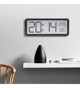 Monozone 20x8cm Dijital Duvar Saati LCD Ekran USB Pilli Zaman Sıcaklık Tarih Hafta Alarm Elektronik Çok Fonksiyonlu