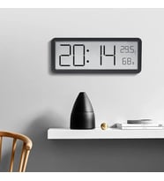 Monozone 20x8cm Dijital Duvar Saati LCD Ekran USB Pilli Zaman Sıcaklık Tarih Hafta Alarm Elektronik Çok Fonksiyonlu