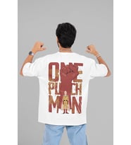 Saitama One Punch Man Baskılı Unisex Oversize Anime Karakter Tişört