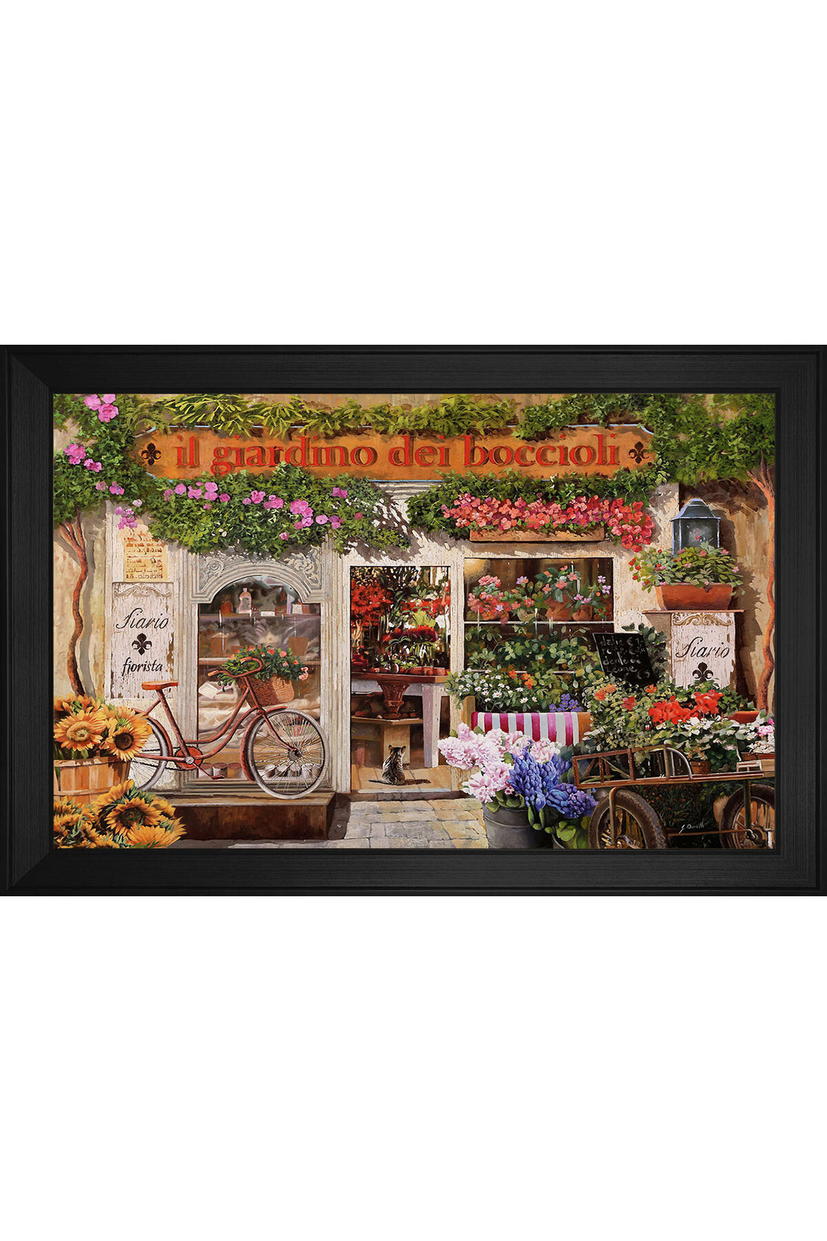 Manzara Temalı Kanvas Tablo 80 x 110 cm Siyah Çerçeve