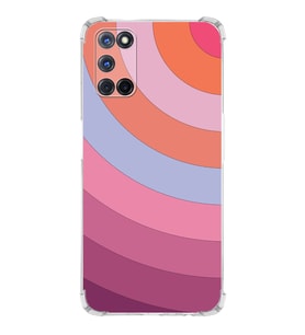 PrintiFy Oppo A92 Uyumlu Köşe Korumalı Renk Cümbüşü F Tasarımlı Şeffaf Silikon Kılıf