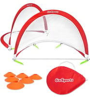Portable Pop-Up Soccer Goals for Backyard - Kids & Adults - Set of Two Nets with Agility Training Cones and Carrying Case