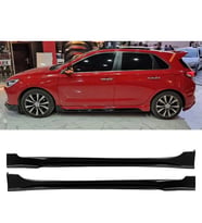 Hyundai i30 Custom Yan Marşpiyel Seti Plastik 2 Adet Mat Siyah 2017 2018 2019 2020 2021 karlık+ek+bodykit