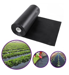 MULCH NAYLONU 50cm X 1000 METRE 20 MİCRON SİYAH TABAN ÖRTÜSÜ PİDOK ÇİLEK MULCH UV Lİ SEBZE NAYLONU