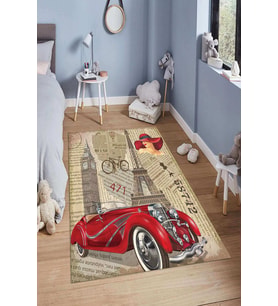 Dijital Baskılı Kaymaz Taban Yıkanabilir Kolay Temizlenir Modern Çocuk Odası Halısı NDÇ-HP-673 (Çok Renkli)