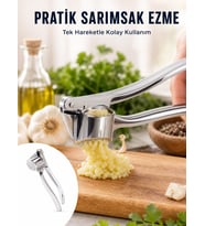 Mey İthalat® Mutfak Sarımsak Ezici Kaymaz Saplı Güçlü Mekanizma