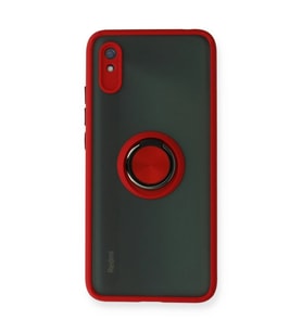 Xiaomi Redmi 9a Kılıf Montreal Yüzüklü Silikon Kapak - Kırmızı