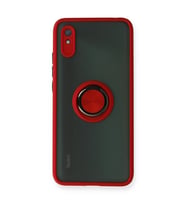 Xiaomi Redmi 9a Kılıf Montreal Yüzüklü Silikon Kapak - Kırmızı