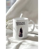 Motivasyon Sözü Temalı 330ml Baskılı Beyaz Seramik Kupa Bardak