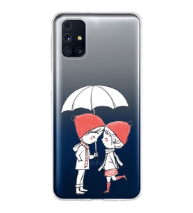 Samsung Galaxy M31s Kapak Aşk Tasarımlı Şeffaf Silikon Kılıf