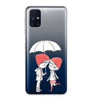 Samsung Galaxy M31s Kapak Aşk Tasarımlı Şeffaf Silikon Kılıf