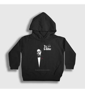 Presmono Unisex Çocuk Siyah Offer Film Baba The Godfather Kapüşonlu Sweatshirt 252148tt