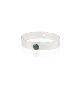 Kadir Jewellery 925 Ayar Gümüş Kaplama El İşçiliği Zirkon Taşlı Kadın Kelepçe Bilezik (K.Yeşil)