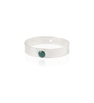 Kadir Jewellery 925 Ayar Gümüş Kaplama El İşçiliği Zirkon Taşlı Kadın Kelepçe Bilezik (K.Yeşil)