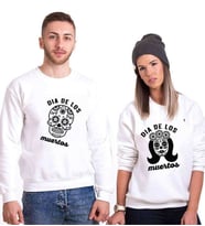 Tshirthane Dia De Los Muertos Sevgili Kombinleri Sweatshirt Kombini (Tek Ürün Fiyatıdır.)