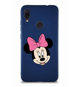 Xiaomi Redmi Note 7 Soft Premier Kapak Minnie Mouse-C Tasarımlı Silikon Kılıf - Lacivert (Şeffaf)
