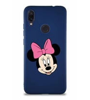 Xiaomi Redmi Note 7 Soft Premier Kapak Minnie Mouse-C Tasarımlı Silikon Kılıf - Lacivert (Şeffaf)