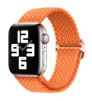 Apple Watch Seri 7 Uyumlu Ayarlanabilir Esnek Solo Loop Kordon - Turuncu