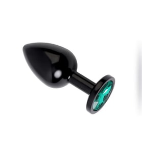 ETSMagaza Metal Yeşil Taşlı Siyah Plug Midyum Boy