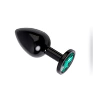 ETSMagaza Metal Yeşil Taşlı Siyah  Plug Midyum Boy