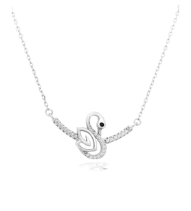 Diamond Serisi Zirkon Taşlı Kuğu Model Güzellik Gümüş Kadın Kolye