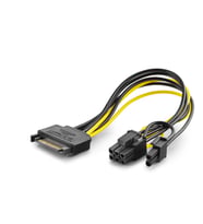 Sata To 6+2 Pin Ekran Kartı Power Kablosu 26 Cm - Siyah HDX5570