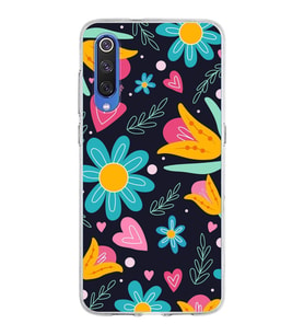 PrintiFy Xiaomi Mi 9 ile Uyumlu 1mm Slim Fit Retro Renkler 1 Baskılı Şeffaf  Kılıf