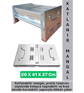 Kompakt Kamp Piknik Outdoor Bahçe Balkon Pratik Taşıma Kollu Katlanabilir Mangal 20 X 41 X 27 Cm