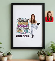 Kişiye Özel Karikatürlü Herkesin Favorisi Olamam Siyah Çerçeve Doğum Günü Hediyesi