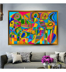 Altın Çerçeveli dekoratif tablo l1430 (Gold)