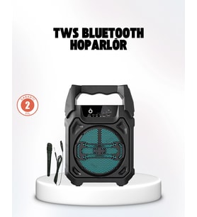 Mey İthalat® Taşınabilir 6.5” Bluetooth Hoparlör Usb Tf Kart Mikrofonlu Şarjlı Sistem