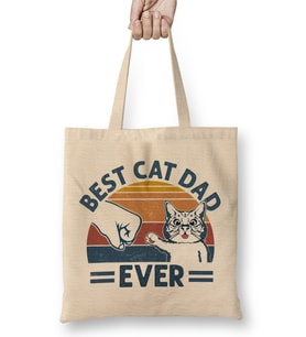 Vintage Best Boxer Dad Ever Bump Fit Dog Dad Funny Fathers Day Gifts Köpek Bez Çanta Uzun Saplı