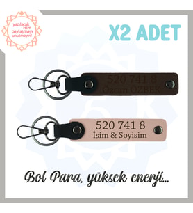 Yavru Ağzı-Koyu Kahve, Size Özel Tasarım İsim Yazılı 520 741 8 Sayısıyla Denge ve Huzur Anahtarlığı (Çok Renkli)