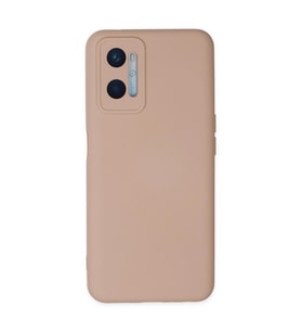 Oppo A96 Kılıf Nano İçi Kadife Silikon - Pudra