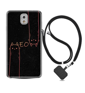 Samsung Note 3 4 5 8 9 20 Ultra 10 Lite Kılıf Boyun Askılı Silikon Meow 1657