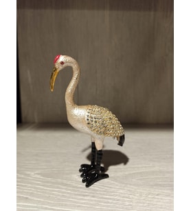 Swarovski Taşlı Leylek Mücevherlik / Dekoratif Biblo (Beyaz)