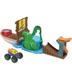 Hot Wheels Monster Trucks Renk Değiştiren Araçlar Timsahtan Kaçış Oyun Seti, 4 Yaş Ve Üzeri, Hgv14 (Çok Renkli)