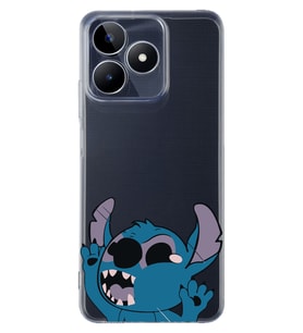 Realme C53 Uyumlu Stitch Desenli Şeffaf Telefon Kılıfı