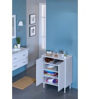 Eliusta Nirat 55 cm 4 Bölmeli Beyaz Banyo Mutfak Dolabı 3 Raflı Kapaklı Çok Amaçlı Dolap 55x75x32,5 cm
