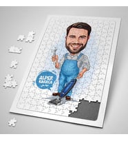 Kişiye Özel Hediye 240 Parça Evcil Erkek Karikatürlü Puzzle