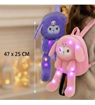 Peluş Işıklı Kuromi Sırt Çantası – Uzun Bacaklı Model  47x25 cm  Yumuşak Peluş Kumaş  Çocuk Sırt Çantası