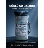 Jet 50 Diyaframlı Su Arıtma Pompası - 24V DC, 1.2 LPM, 130 PSI Basınç