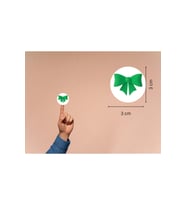 Yeşil Renk Fiyonk Etiketi Fiyonk Baskılı Yuvarlak Mat Çıkartma Renkli Fiyonklar 3 Cm (100 Adet)