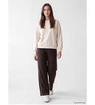 LCW Modest Kahverengi Şerit Detaylı Soft Touch Kadın Eşofman Altı