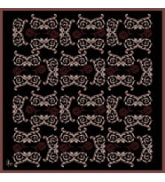 Barok Desen Black Seri Twill Eşarp Eşarp Askısı ile Birlikte 90x90 cm Gül Kurusu