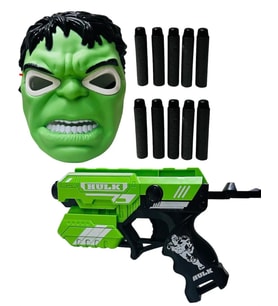 Avengers Hulk Maske ve Sünger Dart Atan Nerf Tabanca 2'li Macera Seti
