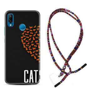 Huawei P20 Lite Mate 10 20 Lite Pro P40 Lite KılıfBoyun Asklı Rasta Silikon Cats 1792