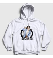 Presmono Unisex Beyaz Uptown Funk Müzik Bruno Mars Kapüşonlu Sweatshirt 478007tt