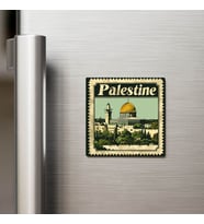 Filistin Palestine - Posta Pulu Temalı Ülke - Baskılı Buzdolap Magneti Kare - 9x9 cm