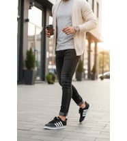 Enoch Court 3.0 Model Üç Bant Detaylı ve Kontrast Tabanlı Erkek Casual Sneaker